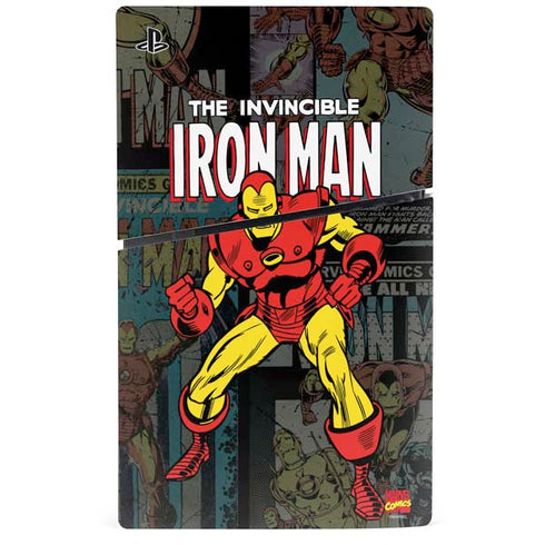 Marvel Classic Comics Iron Man Action Vintage PS5 Slim Digital Edition Console Skin